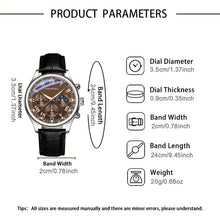 Men's Fashion Casual Black & Brown Quartz Watch Set
