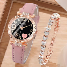 Elegant Quartz Watch Set - Rose Gold Ladies Watch & Bracelet Set