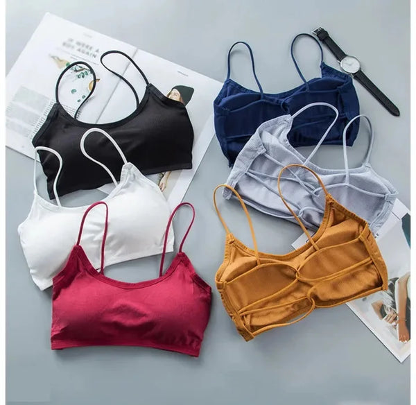 Women Cotton light Padded removable pads Backless Biddies bra