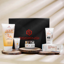ESSENSI Hyaluronic Acid Serum, Gold Face Wash, Sunblock SPF 60, and Saffron Shine Beauty Cream and Small Vitamin C Face Wash for deep hydration and glow