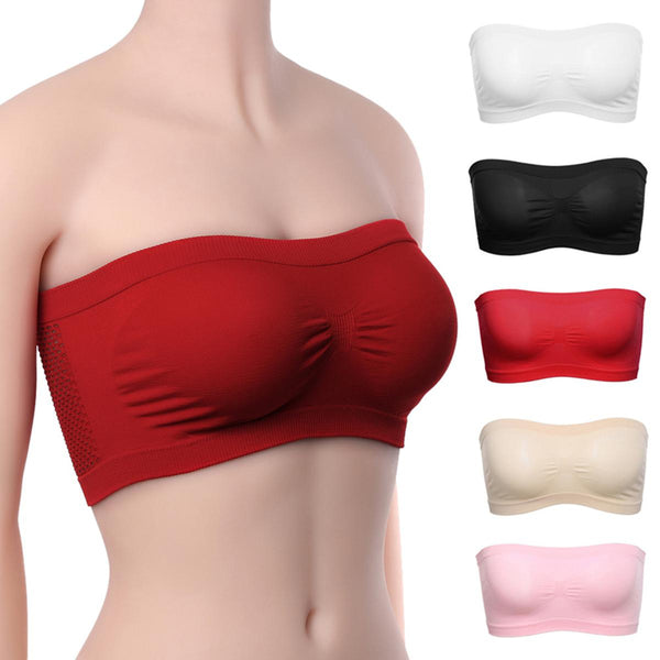 Girls New Style Seamless Strapless Bra Free Size Bra Multicolor Without Wires and Hooks