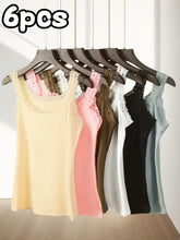 6pcs Contrast Lace Bralette Set Includes Bras and Panties