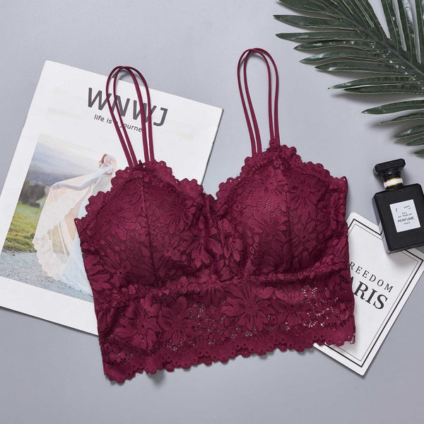 Sexy Lace Camisole Bra Set for Women - Removable Padding, No Wire, No Trace, Perfect for Adult, Adult Lingerie | Lace Bralette | Comfortable Bra