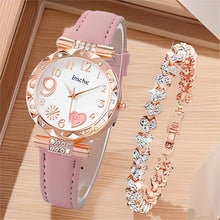 Elegant Quartz Watch Set - Rose Gold Ladies Watch & Bracelet Set