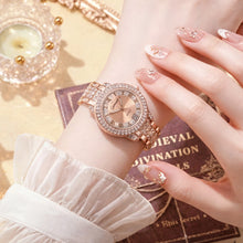 Rose Gold Crystal Watch Jewelry Set for Women