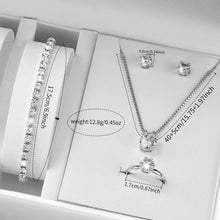 6pcs Luxury Rhinestone Watch & Jewelry Set for Women