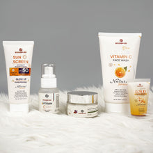 ESSENSI Vitamin C Serum, Vitamin C Face Wash, Sunblock SPF 50,Saffron Shine Beauty Cream and  Gold Face Wash, for a complete brightening routine