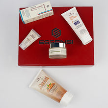 Essensi Glutathione Serum, Almond Face Wash, Sunblock SPF 60, Saffron Shine Beauty Cream,and Small Rice Face Wash for a radiant complexion.