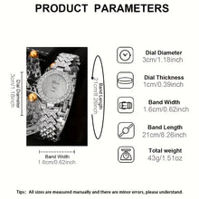 Silver Crystal Watch & Bracelet Set for Women