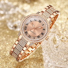 Rose Gold Crystal Watch Jewelry Set for Women