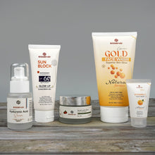 ESSENSI Hyaluronic Acid Serum, Gold Face Wash, Sunblock SPF 60, and Saffron Shine Beauty Cream and Small Vitamin C Face Wash for deep hydration and glow