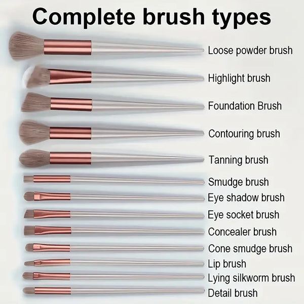 13pcs Professional Makeup Brush Set Soft Fur Beauty Eye Shadow Foundation Blush Cosmetic Brushes