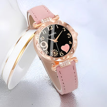 Elegant Quartz Watch Set - Rose Gold Ladies Watch & Bracelet Set