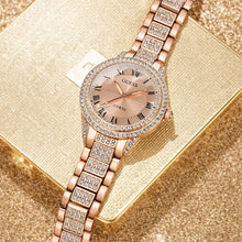 Rose Gold Crystal Watch Jewelry Set for Women
