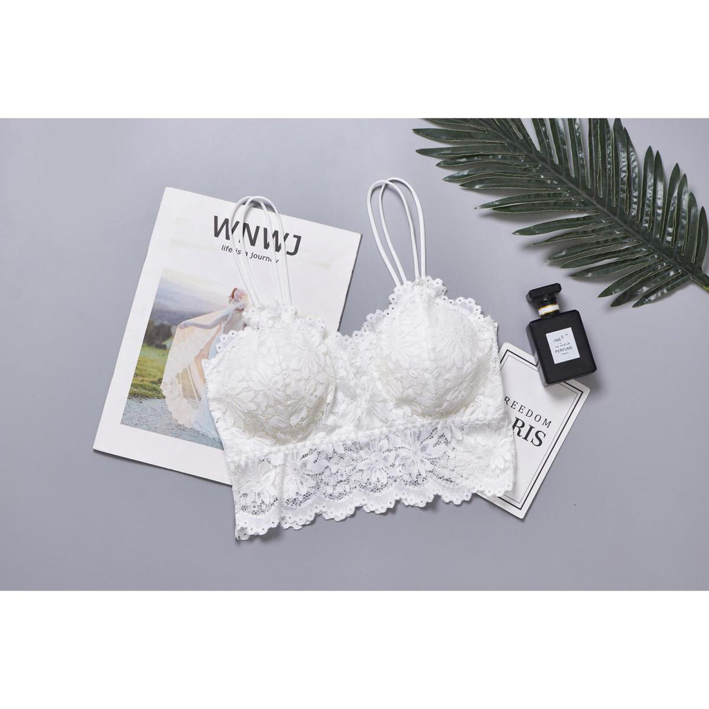 Flower Lace Bra For Girls Top Wire Free Push Up Bra Body Shaping Women Underwear Lingerie Full Cup Seamless Bras