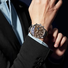 Men's Fashion Casual Black & Brown Quartz Watch Set