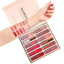 12pcs/Set Book Style Velvet Matte Liquid Lipstick Long-Lasting