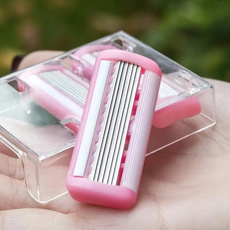 Women's Bikini Hair Removal Kit - 6-Layer Stainless Steel Blades, Replaceable Heads, Hypoallergenic, Washable for All Skin Types