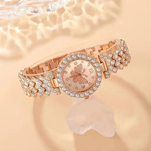 Rose Gold Crystal Butterfly Watch & Bracelet Set for Women