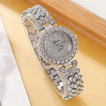 Silver Crystal Watch & Bracelet Set for Women