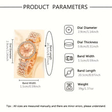Rose Gold Crystal Butterfly Watch & Bracelet Set for Women