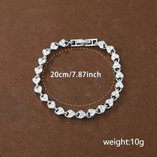 Silver Crystal Watch & Bracelet Set for Women